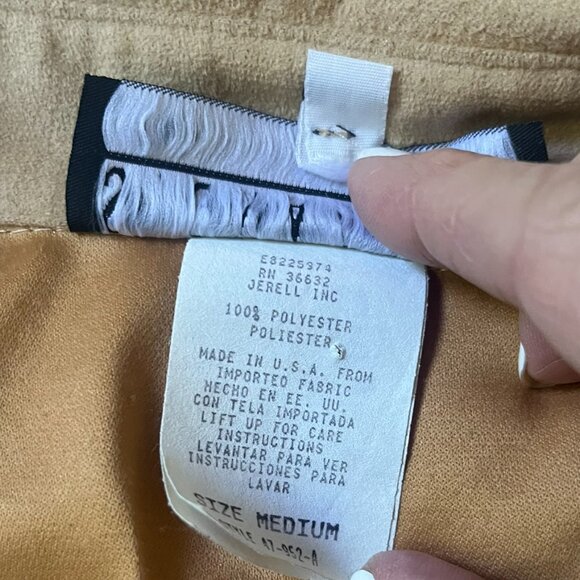 Vintage Signature by Jerell Camel Faux Suede Bomber Jacket Size M - Picture 4 of 8